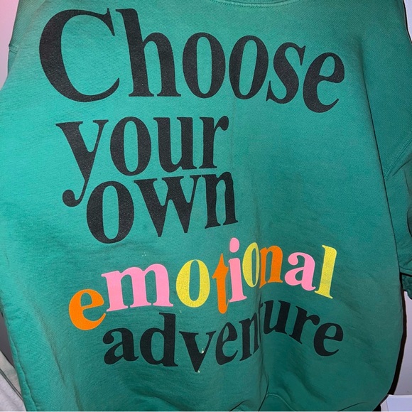 MAYFAIR GROUP *HARD TO FIND* GREEN “CHOOSE YOUR OWN EMOTIONAL JOURNEY” crew neck - Picture 2 of 14